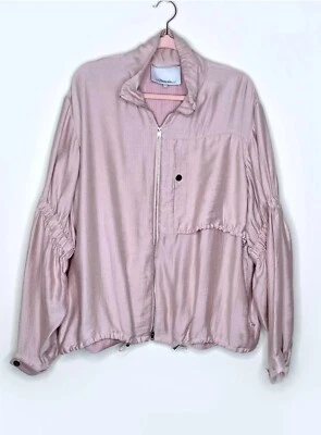 Chaqueta Anorak 3.1 Phillip Lim Manga Ceñida Ligera Rosa Rosa Cremallera Talla M Nueva Foto 1 de 4