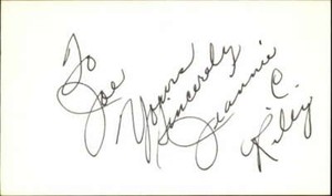 Jeannie C. Riley Country Singer Signed 3" x 5" Index Card