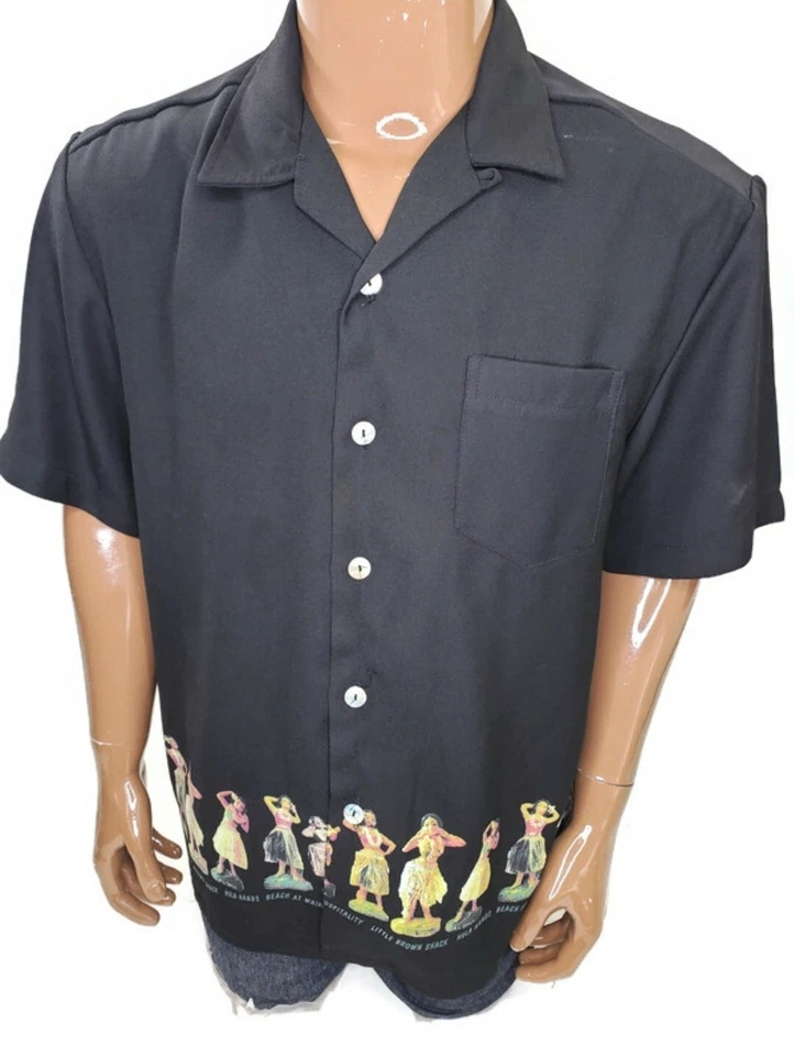 Da Vinci California Mens Shirt Charlie Sheen Bowling Hawaiian Hula Button Down - Image 1 of 4