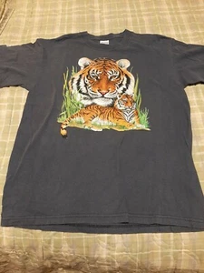 TIGER BLUE SHIRT SIZE LARGE (NOT PERFECT) (FRONT PRINT)  - Picture 1 of 6