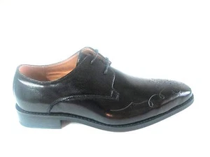 Zapatos de vestir La Milano para hombre punta redonda Derby con cordones brogue A1725 negros - Imagen 1 de 8