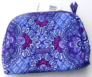 Vera Bradley Large Zip Cosmetic Makeup Bag in Lilac Tapestry.  NWT - Picture 1 of 4