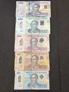 2020 - 2023 National Bank Of Angola 200 To 5000 Kwanzas Banknotes Set - Picture 1 of 2