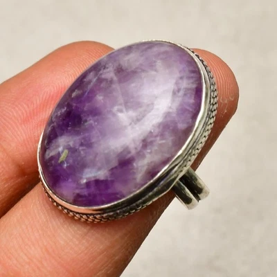 Anello gioiello in argento sterling 925 con pietra preziosa ametista misura 7,5 - Immagine 1 di 4