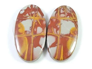 26Cts. Natural Noreena Jasper (14mm X 26mm each) Oval Cabochon Match Pair P174 - Picture 1 of 9
