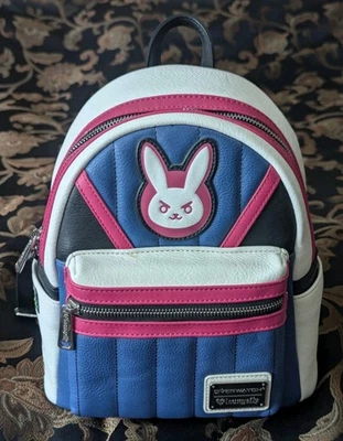 Loungefly Overwatch D.Va Mini Backpack Bunny Logo Gamer Bag NWT Flaws - Image 1 of 4