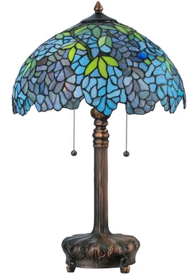 Meyda Tiffany 139606 Wisteria 2 Light 25" Tall Hand-Crafted Table - MultiColor - Image 1 of 4