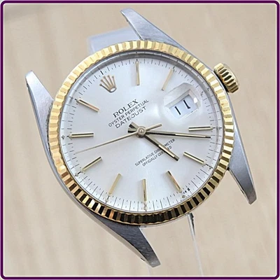 Rolex masculino 16013 18K/SS BUCKLY prata intocada mostrador original Datejust automático - Imagem 1 de 4