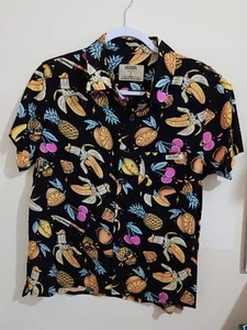 Camisa de Fiesta Knobby Cool Bananas Talla S Fuerte Retro Abotonada - Imagen 1 de 6