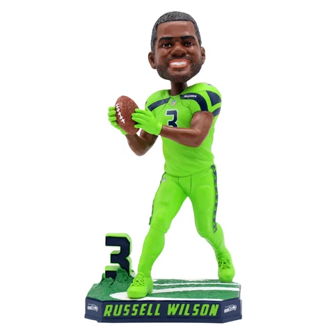 Russell Wilson Seattle Seahawks Special Edition Color Rush Bobblehead NFL Cover