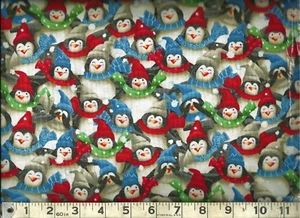 Quilting Treasures ~ Packed Penguins Mini Print ~ 100% Cotton Quilt Fabric BTY - Picture 1 of 1