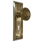 The Williamsburg PRIVACY Set in Polished Brass with Rice Door Knobs