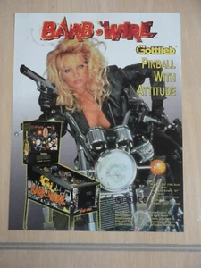 Máquina de Pinball Barb Wire Flyer Gottlieb Original Autografiada - Imagen 1 de 2