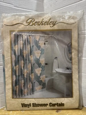 Nueva cortina de ducha de vinilo vintage Berkeley "Allure Peach" 70" x 72" Foto 1 de 4