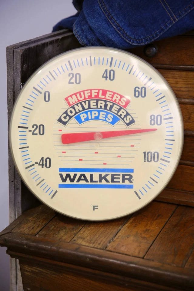 Vintage Walker Mufflers Converters Pipes Advertising Thermometer Sign Mechanic - Image 1 of 4