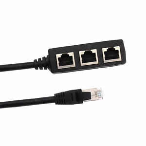 RJ45 Splitter Adapter 1 to 3 Ways CAT 7 6 5 LAN Ethernet Cable ConnectorAj - Afbeelding 1 van 12