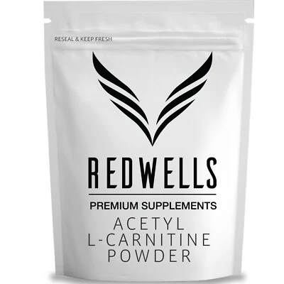 Acetyl L-Carnitine Powder (ALCAR) REDWELLS Premium Quality Vegan - With Scoop