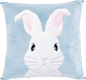 Spring Easter Bunny Throw Pillow Covers 18X18 Inch Velvet Pillowcase,3D Embroide - Picture 1 of 12