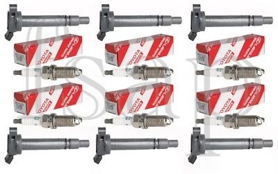 Set of 6 Ignition Coil + 6 Genuine Denso Spark Plug 2013-2016 Lexus GS450h 3.5L - Image 1 of 4