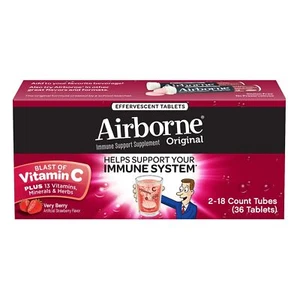 Airborne Immune Support Supplement with Herbs, Vitamins & Minerals Very Berry: - Picture 1 of 2