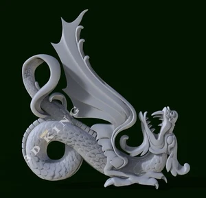 3D STL Model 12 DRAGON for CNC Router Aspire Artcam 3D Printer Engraver - Picture 1 of 1