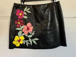 Alice + Olivia Riley besticktes veganes Leder-Minirock DAMEN GRÖSSE 12 NEU - Bild 1 von 6
