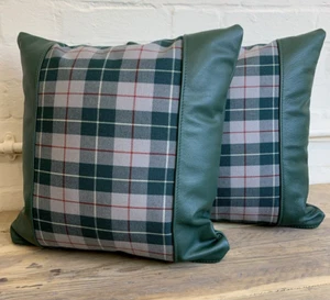 Mercedes-Benz 300SL Lederpolster x2 Original Grün/Grau Karo Stoff - Bild 1 von 7