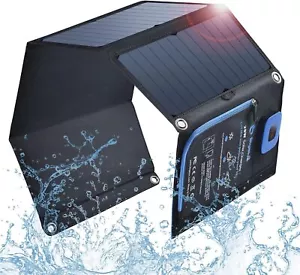 Bigblue 28W Solar Panel Charger 5V 4.0A Digital Ammeter 2 Usb Ports Sunpower - Picture 1 of 9