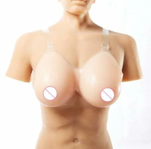 TearDrop Type Strap-On Silicone Fake False Breast Forms A-EE Cup CD TG For Men - Imagen 1 de 14