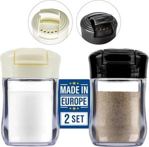 Clear Plastic Camping Salt and Pepper Shakers, 2 Pack Mini Salt and Pepper Shake - Picture 1 of 9