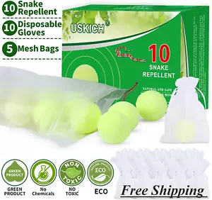 USKICH 10 Pack Snake Away Repellent, Snake Repellent Balls for Repelling Outdoor - Picture 1 of 12