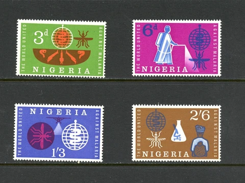 Q911  Nigeria  1962   WHO   malaria   4v.   MNH Cover