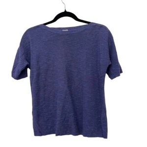 Camicetta donna Eileen Fisher taglia media blu girocollo manica corta leggera - Foto 1 di 8