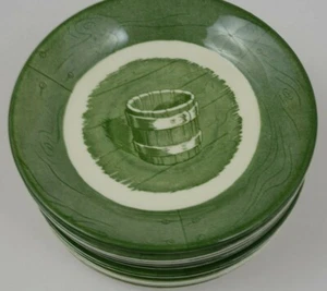 Royal China Green Colonial Homestead Set of 9 Coupe Saucers - Picture 1 of 5