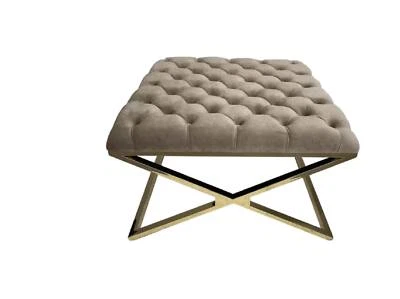 Golden Stainless Steel Ottoman Square - image 1 of 4