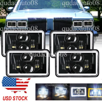 Faros LED cuadrados 4x6" pulgadas alto/bajo DRL H4 aptos para Oldsmobile Cutlass 1980-1988 Foto 1 de 4