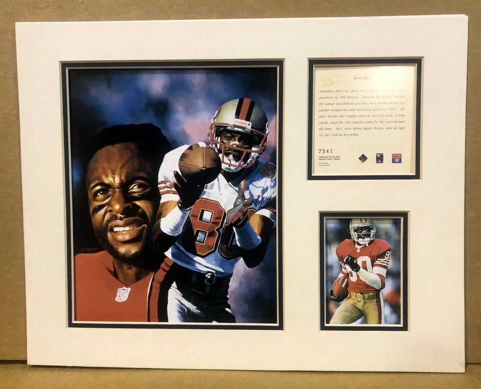 San Francisco 49ers Jerry Rice 1996 futebol 11x14 fosco estampa Kelly Russell - Imagem 1 de 1