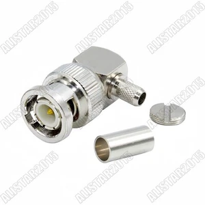 BNC Male Plug Right Angle RF Coax Connector for LMR195 RG58 RG400 RG142 Cable - Picture 1 of 3