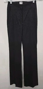 Cache Womans Black Viscose Pinstripe Trousers Size XS Flared - Picture 1 of 5