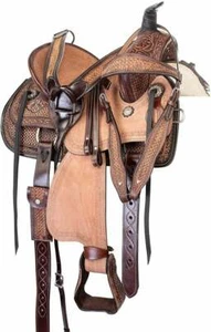 Set sella cavallo Western Roping in pelle da 10 pollici a 18 pollici - Foto 1 di 9