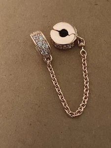 AUTÉNTICO ENCANTO CLIP CADENA DE SEGURIDAD PANDORA PAVE #786322CZ-05 - Imagen 1 de 4