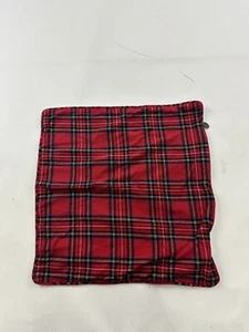 Pier 1 Pillow Cover Red Plaid Tartan Flannel - Picture 1 of 7