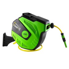 Avvolgitubo Automatico Acqua Giardino Girevole Autoavvolgente con pompa da 15 mt