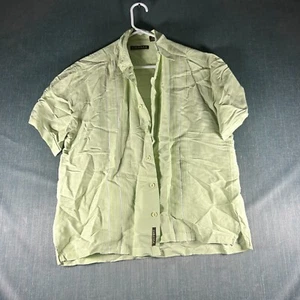 Cubavera Mens Shirt Size Large Light Green Linen Rayon Short Sleeve Button-Up - Picture 1 of 10