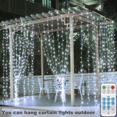 300 LED Curtain Fairy Light USB String Light With Remote Xmas Home Party Wedding - Image 1 of 4