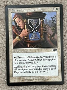 MTG Rune of Protection Blue URZA'S SAGA NM WHITE Magic the Gathering - Picture 1 of 1