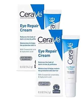 [2 包] CeraVe 眼部修复霜适用于黑眼圈和浮肿 0.5 液量盎司/14.2 克 — 第 1/4 张图片