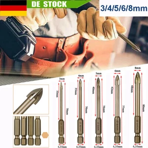 5tlg 3mm-8mm Fliesenbohrer Glasbohrer Keramikbohrer Set für Fliesen Porzellan - Bild 1 von 9
