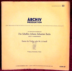 Wolfgang Schneiderhan Bach Partita for Solo Violin LP PLAY GRADED Fully Tested - Picture 1 of 15