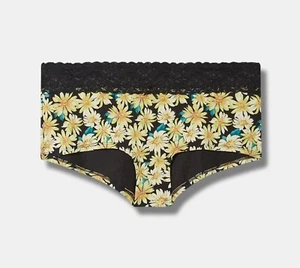 Torrid Sunflower Cotton Mid-Rise Boyshort Lace Trim Panty Size 00 (medium) - Picture 1 of 2